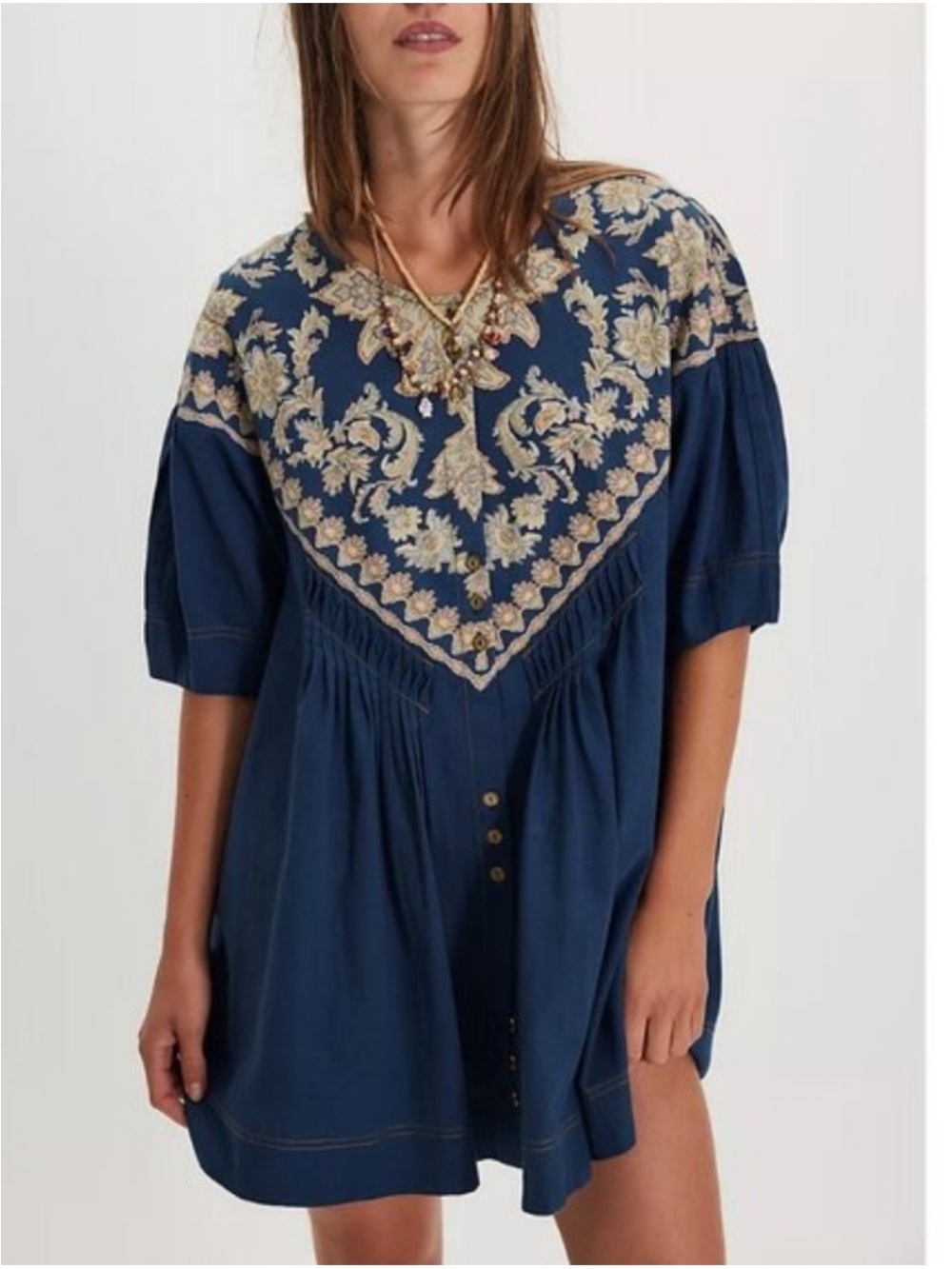 ❤️ Free People Orson Mini Dress Indigo Size XL